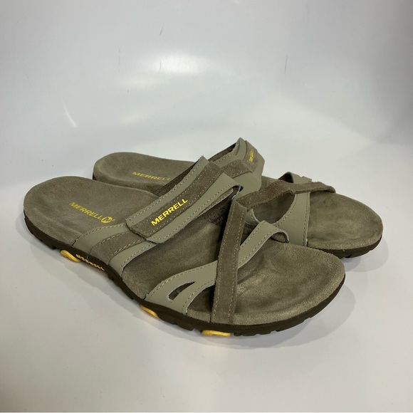 Merrell slide sandals gray suede size 8 - Picture 1 of 8